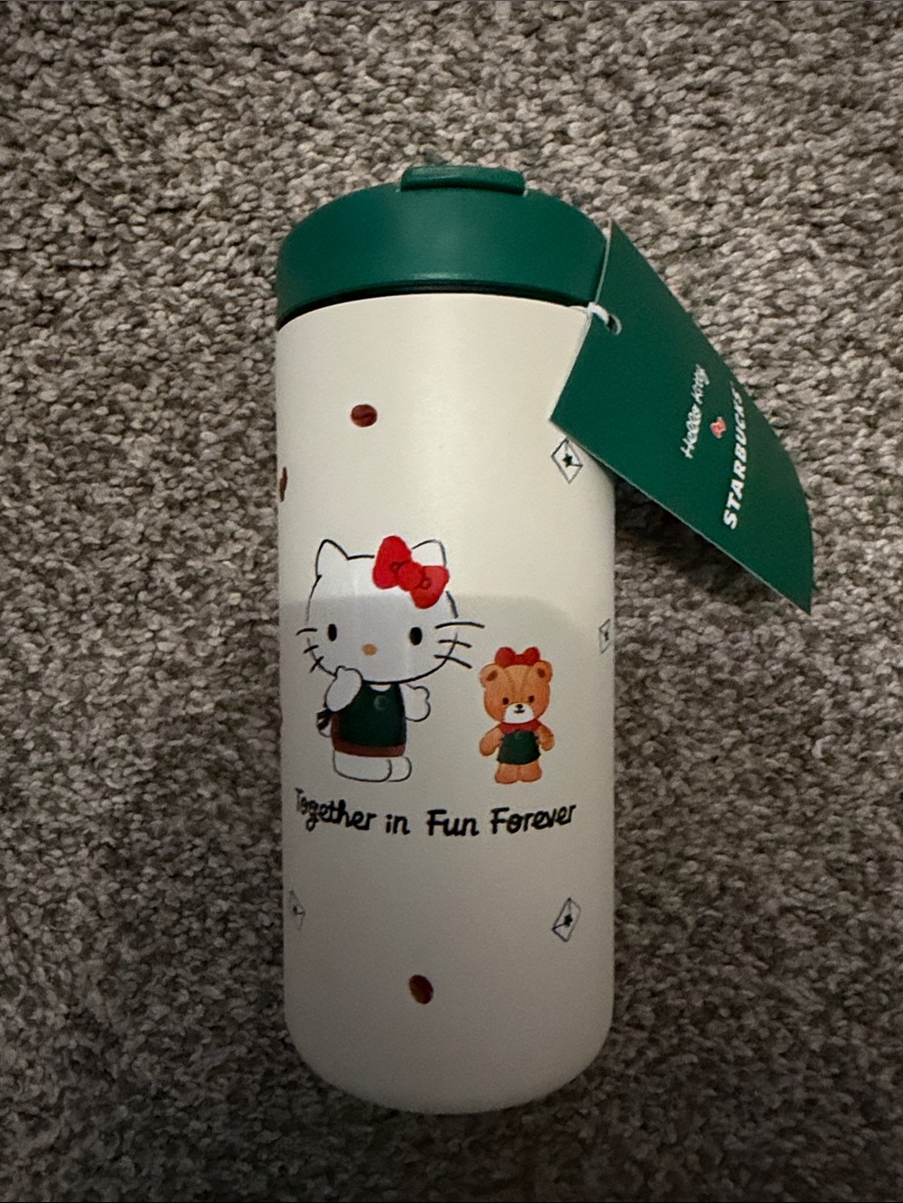 Starbucks White & Green Hello Kitty Character Tumbler